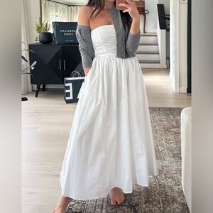 American Eagle Outfitters White Strapless Dress